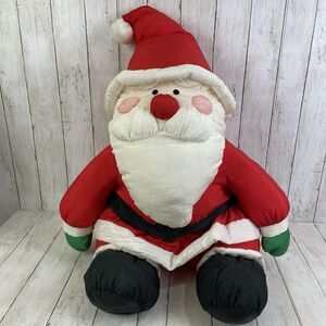 Large Department 56 Santa Claus Puffy Nylon Plush - Vintage